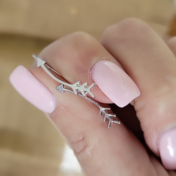 Curved Arrow Ear Climbers, choice of color - Picture 3 of 8